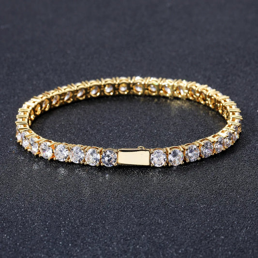 BES 3Mm 4Mm 5Mm 6Mm High Quality Copper Zircon Tennis Chain Bracelet Iced Out Tennis Chain for Men Women Jewelry